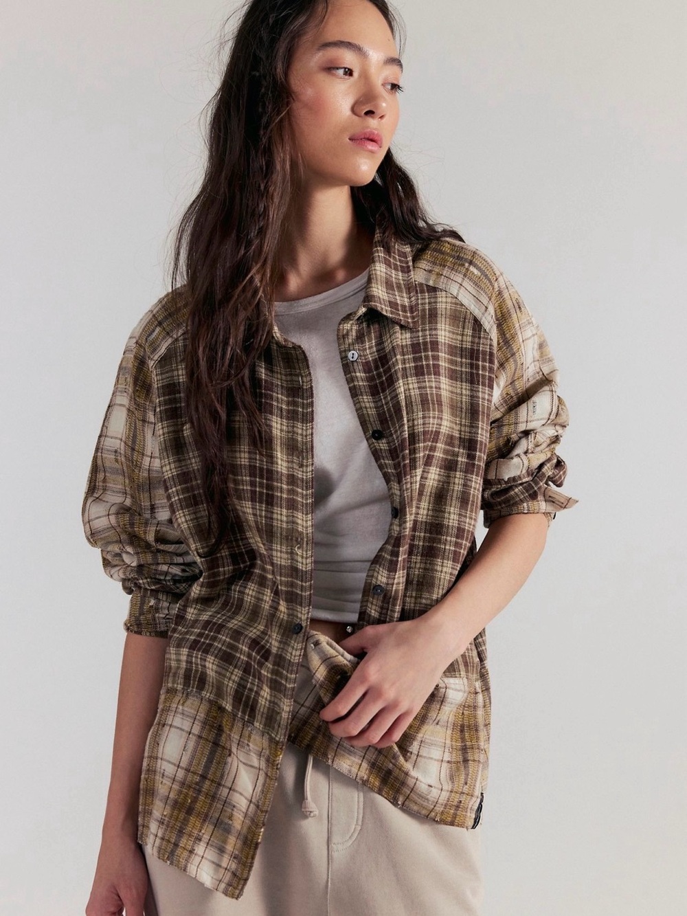 One Teaspoon Rodeo Rust Patchwork Flannel in Brown Pattern